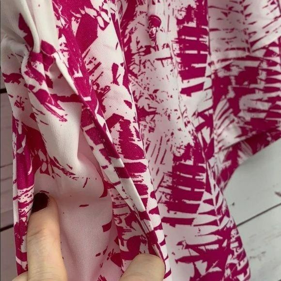 West‎ Loop Pink and White Dotted Leaf tropical pull on small medium Shorts - Picture 7 of 9